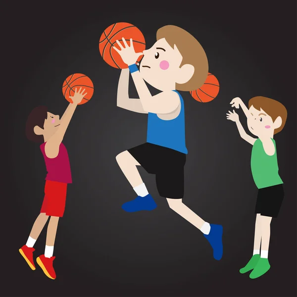 Jogador de basquete desenho animado ilustração vetorial — Vetor de Stock