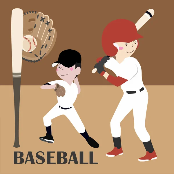 Vector ilustração jogador de beisebol — Vetor de Stock