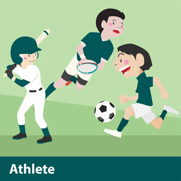 Deporte atlético vector de dibujos animados conjunto de ilustración — Vector de stock