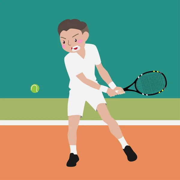 tennis athletic sport vector cartoon illustration set