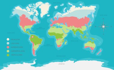 Dünya harita iklim son derece ayrıntılı 