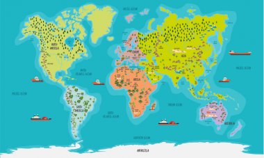 Son derece ayrıntılı Dünya Haritası 