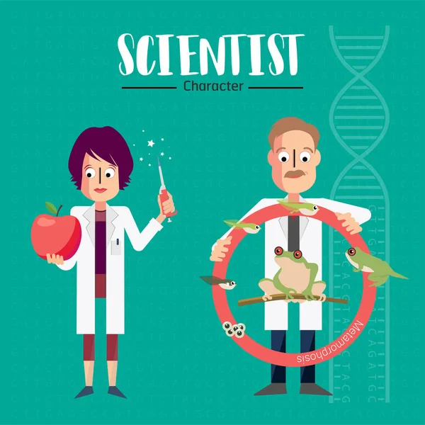 Ilustração do vetor de caráter do cientista —  Vetores de Stock