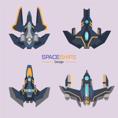 Uzay gemileri set vektör