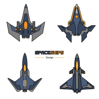 Uzay gemileri set vektör