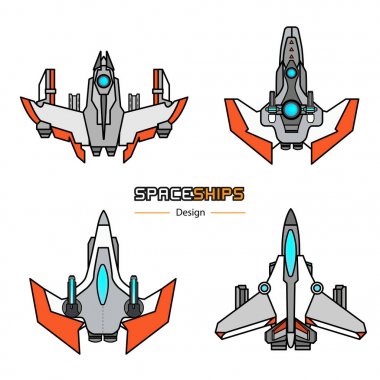 Uzay gemileri set vektör