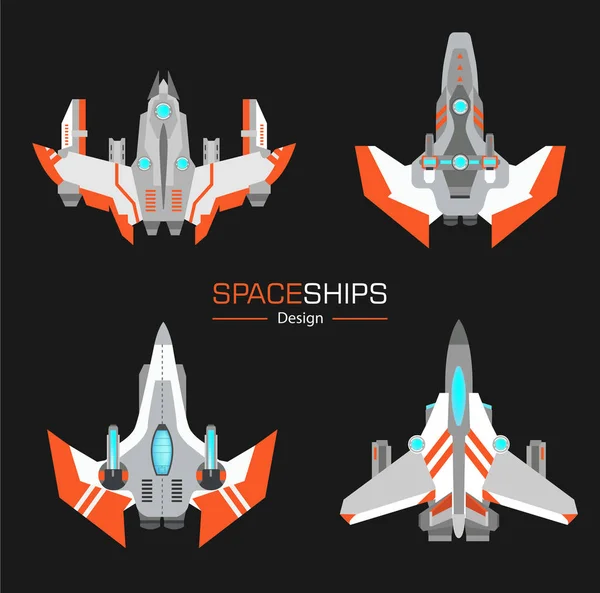 太空飞船矢量集 — 图库矢量图片