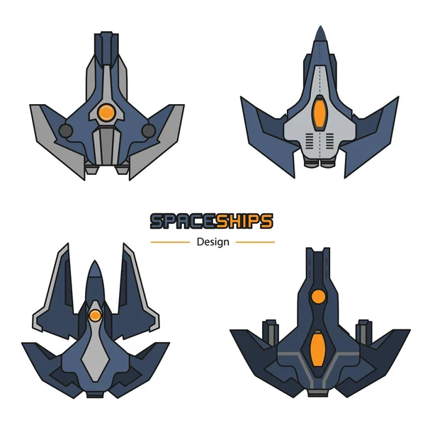 Spaceships vector set — Stock Vector