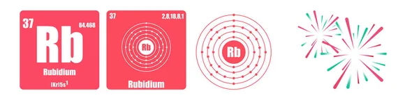 Periodiska systemet av elementet i grupp alkalimetaller Rubidium Rb — Stock vektor