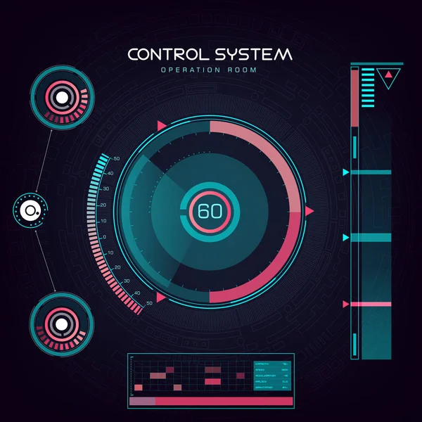 Futuro Modo Acción Visual Interfaz Terrestre Diseño Ilustración Gráfica Hud — Vector de stock