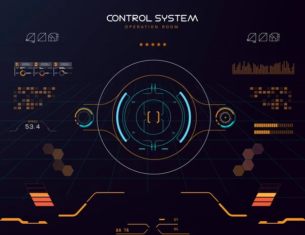 Futuro Vista Ação Modo Terra Interface Design Gráfico Ilustração Hud — Vetor de Stock