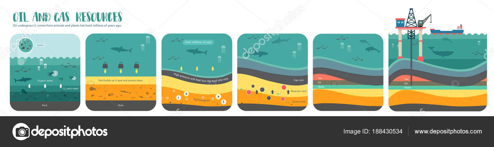 How to petroleum fossil fuel was form Stock Vector Image by  © #188430534