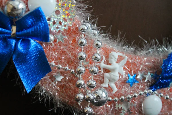 Декоративное рождественское украшение, элемент Рождественский венок — стоковое фото