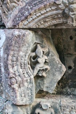 Kamboçya, Angkor Thom - Bayon Tapınak, adam taş oyma