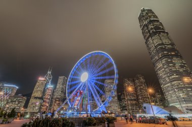 Hong Kong gözlem tekerleği gece zaman