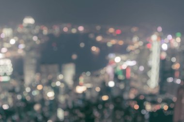 Victoria Limanı manzarasına soyut bulanık ışıklar arka plan 