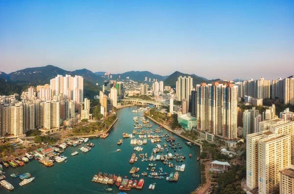 Aberdeen Körfezi ve gökdelenler hava Üstten Görünüm 