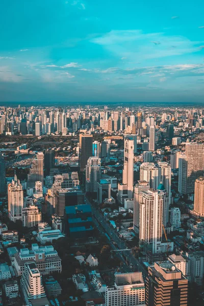 Bangkok, Thailand - 18 FEB 2020 : view of Bangkok skyline and skyscraper seen from Mahanakhon Tower Famous skyscrapers in day time — Stock Photo, Image