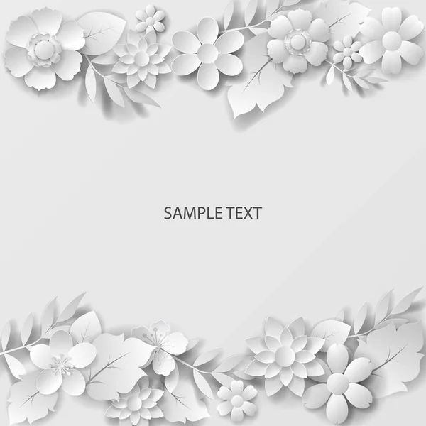 Paper Art Flowers Background Vectpr Eps — Stock Vector