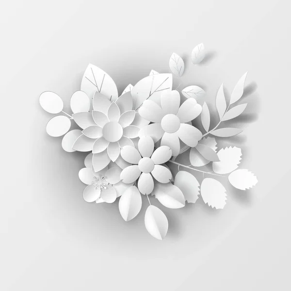Paper Art Flowers Background Vectpr Eps — 스톡 벡터