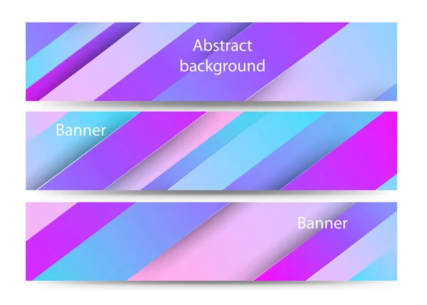 Abstrakte Geometrische Bunte Banner Set Vektorstock — Stockvektor