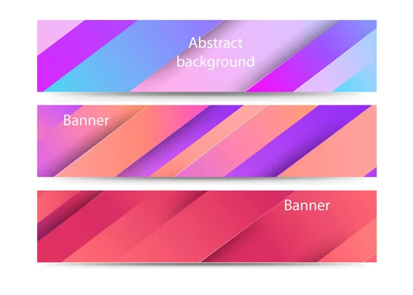 Abstrakte Geometrische Bunte Banner Set Vektorstock — Stockvektor