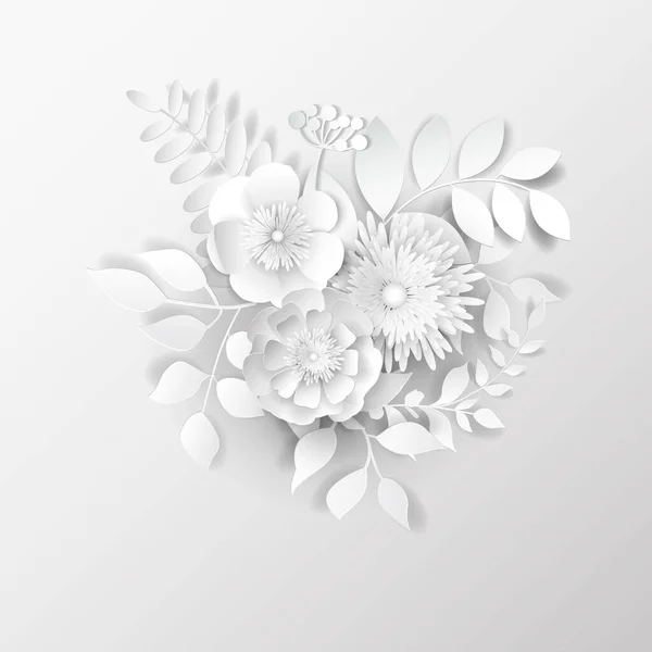 Kağıt Sanat Çiçekleri Arka Planı Görüntüleme Vektör Deposu — Stok Vektör