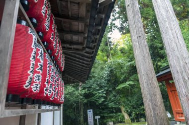 Kyoto Sekizan Zen, Japon tapınağında Japon kırmızı fener