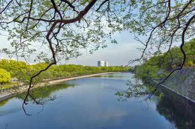 Osaka City, Japonya'nın Osaka Kalesi büyük bir dış hendek