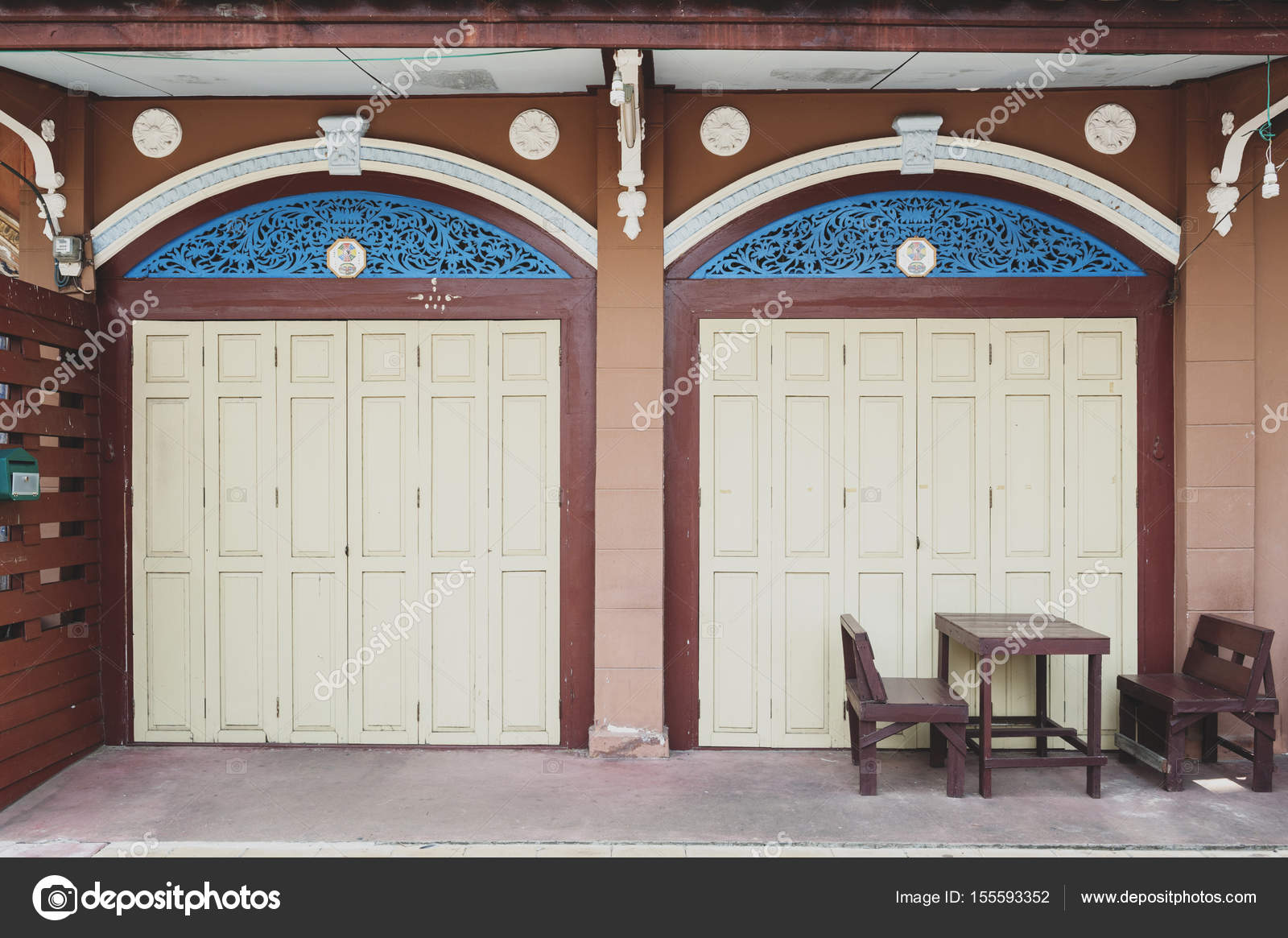 Front Facade Of Classic Sino Portuguese Architectural Style