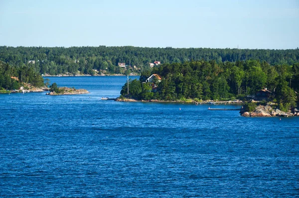 Szwedzki Osad Wysepki Archipelagu Sztokholmu Bałtyku Szwecja — Zdjęcie stockowe