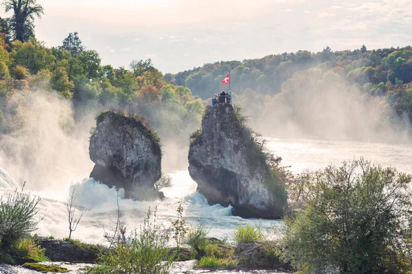 Mighty White Rapids Rhine River Rhine Falls Famous Biggest Waterfall — Stock Photo, Image