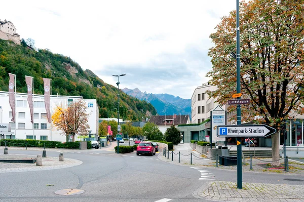 Vaduz Liechtenstein October 2019 Vaduz 도심의 알프스의 계곡에 마이크로 리히텐슈타인의 — 스톡 사진