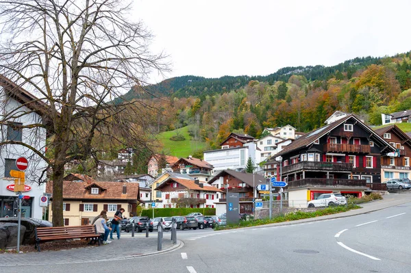 Triesenberg Lichtenštejnsko Říjen 2019 Krajina Obce Triesenberg Obec Lichtenštejnsku Leží — Stock fotografie