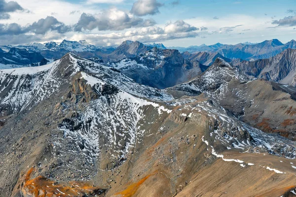 Vue Panoramique Des Montagnes Enneigées Des Alpes Suisses Depuis Schilthorn — Photo