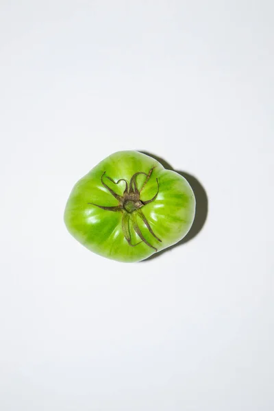 Big Green Tomato White Background — Stock Photo, Image