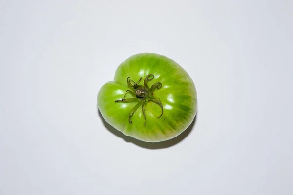 Green Tomato White Background — Stock Photo, Image