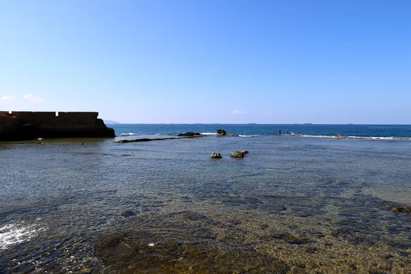Старая крепость Акри на берегу моря — стоковое фото