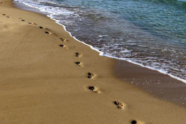 Fotspår i sanden — Stockfoto