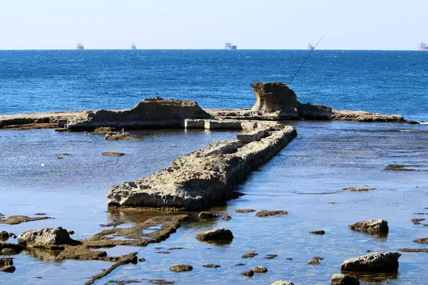Древний Акко - старинная крепость на берегу моря — стоковое фото