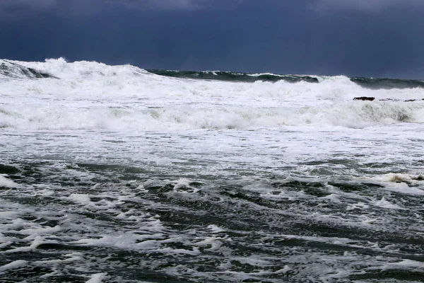 Tempesta sul Mar Mediterraneo — Foto Stock