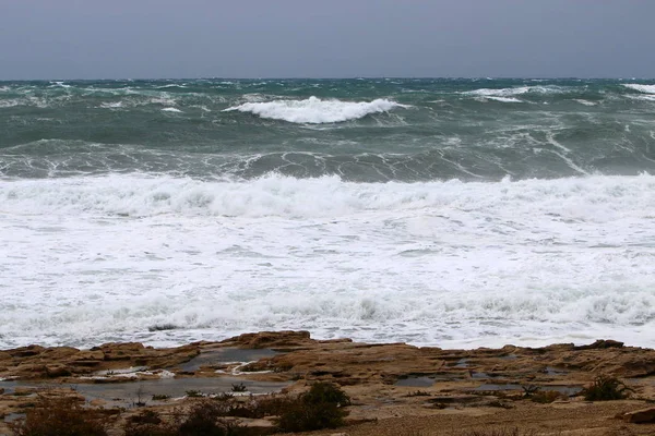 Storm op de Middellandse Zee — Stockfoto