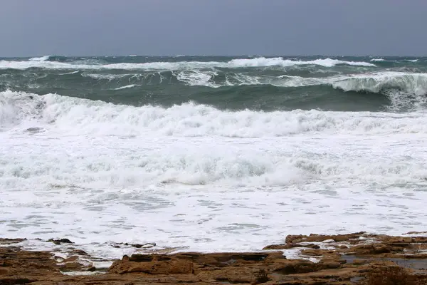 Storm op de Middellandse Zee — Stockfoto