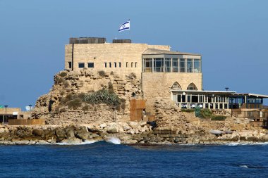 İsrail Akdeniz kıyısında yer alan Caesarea - antik kent,. 