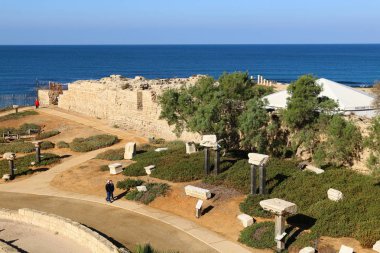 İsrail Akdeniz kıyısında yer alan Caesarea - antik kent,. 