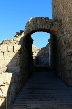 İsrail Akdeniz kıyısında yer alan Caesarea - antik kent,. 