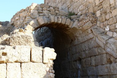 İsrail Akdeniz kıyısında yer alan Caesarea - antik kent,. 