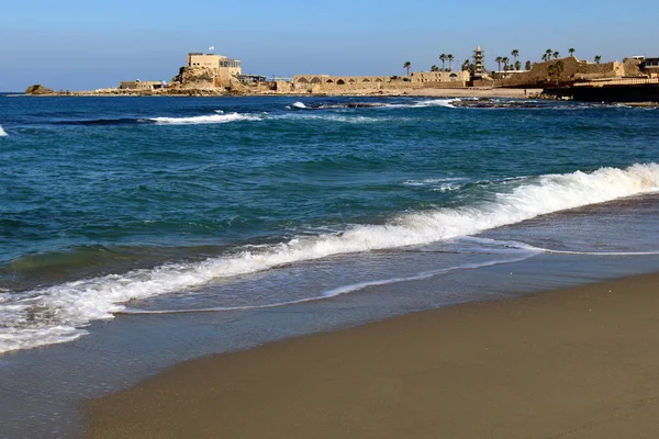 İsrail Akdeniz kıyısında yer alan Caesarea - antik kent,. 