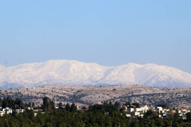 Mount Hermon üzerinde kar 