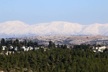 Mount Hermon üzerinde kar 